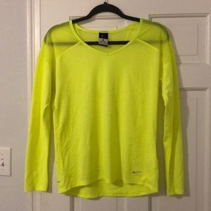Neon dri-fit Nike long sleeve top